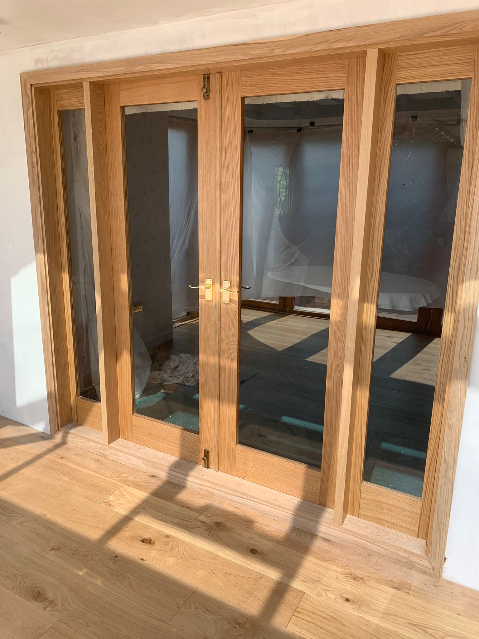 Timber and glass double doors by Kings Stag Joinery