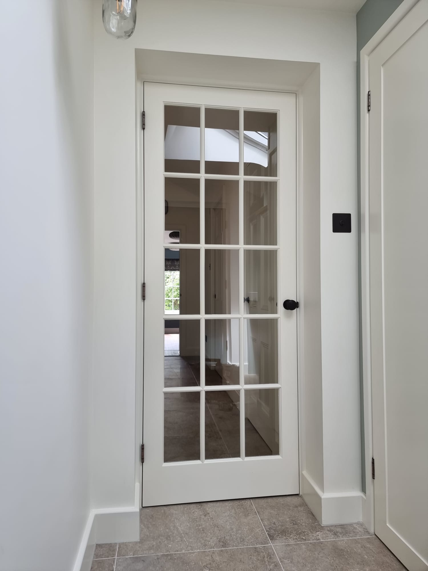 White timber and glass internal door by Kings Stag Joinery
