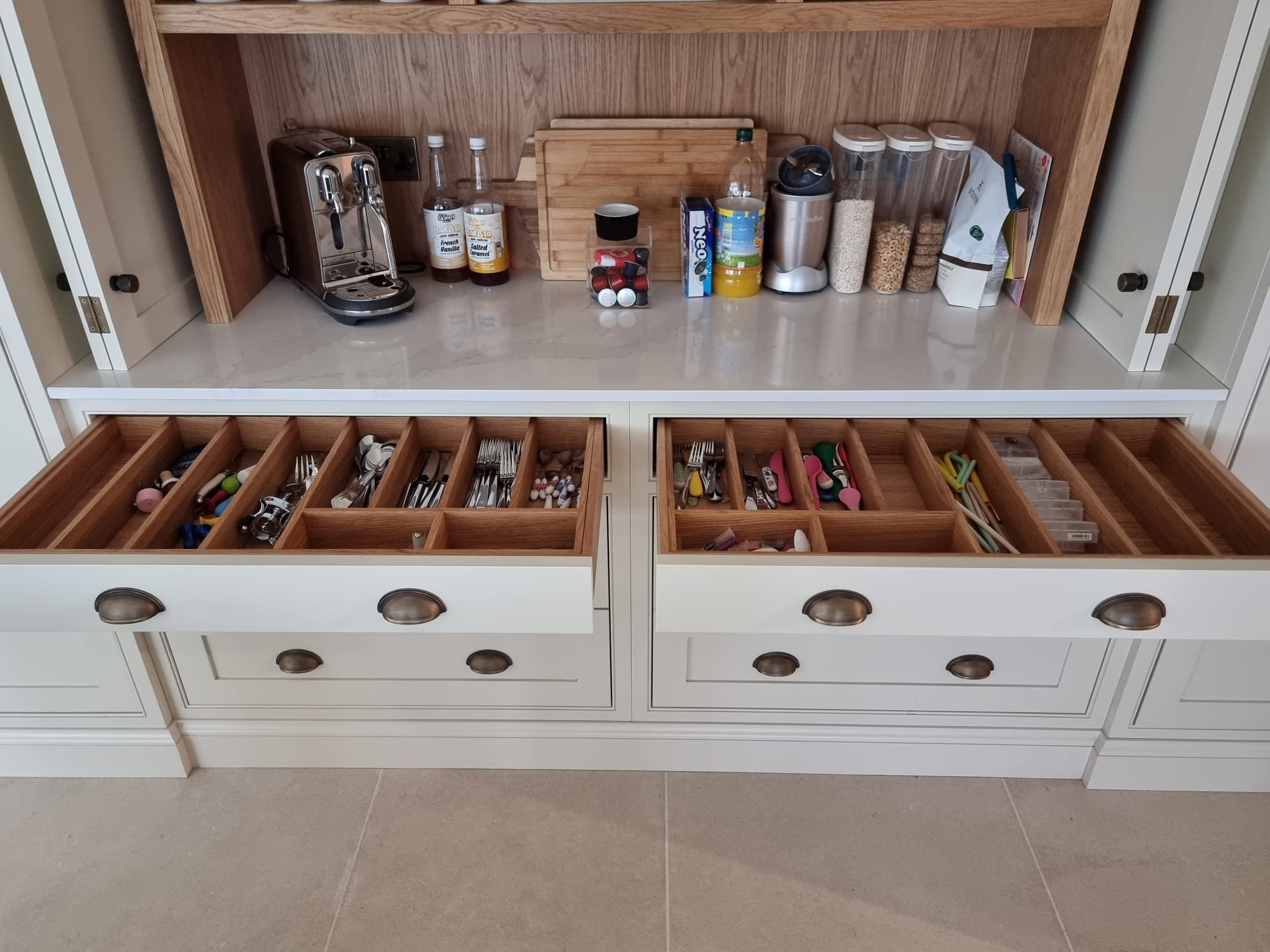 Bespoke timber kitchen storage by Kings Stag Joinery