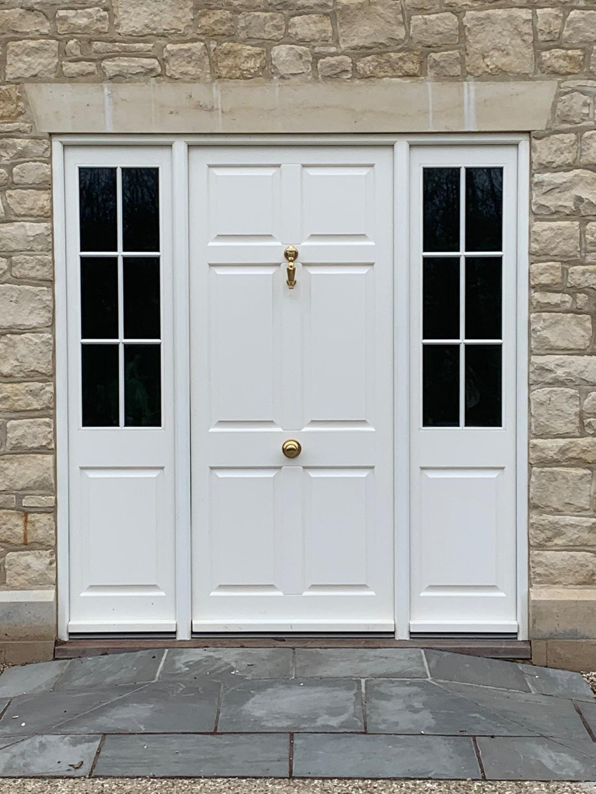 White timber entrance door by Kings Stag Joinery